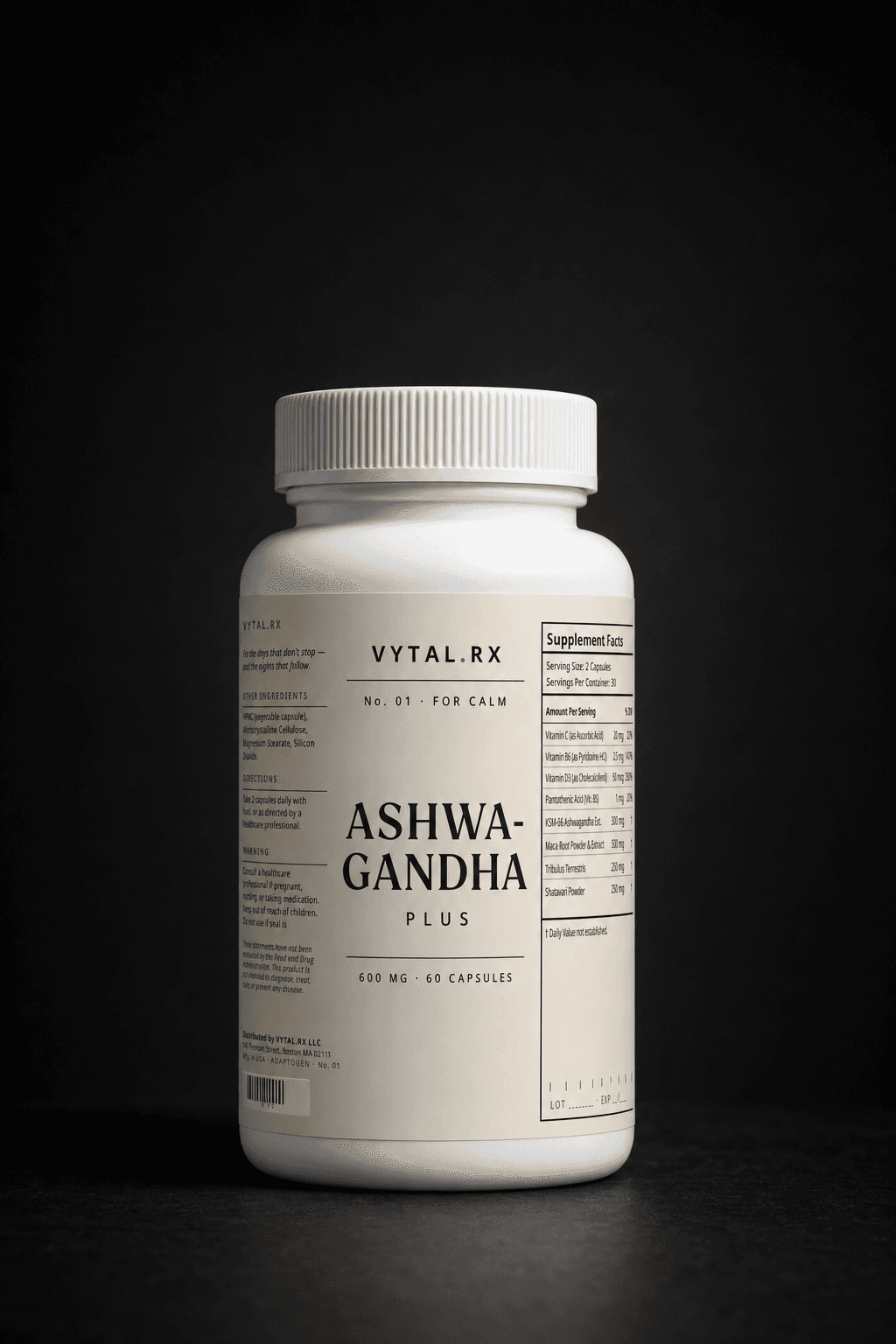 VYTAL.RX No. 01 Ashwagandha Plus — flagship apothecary bottle